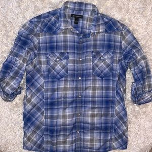 INC Men’s Blue Plaid Shirt